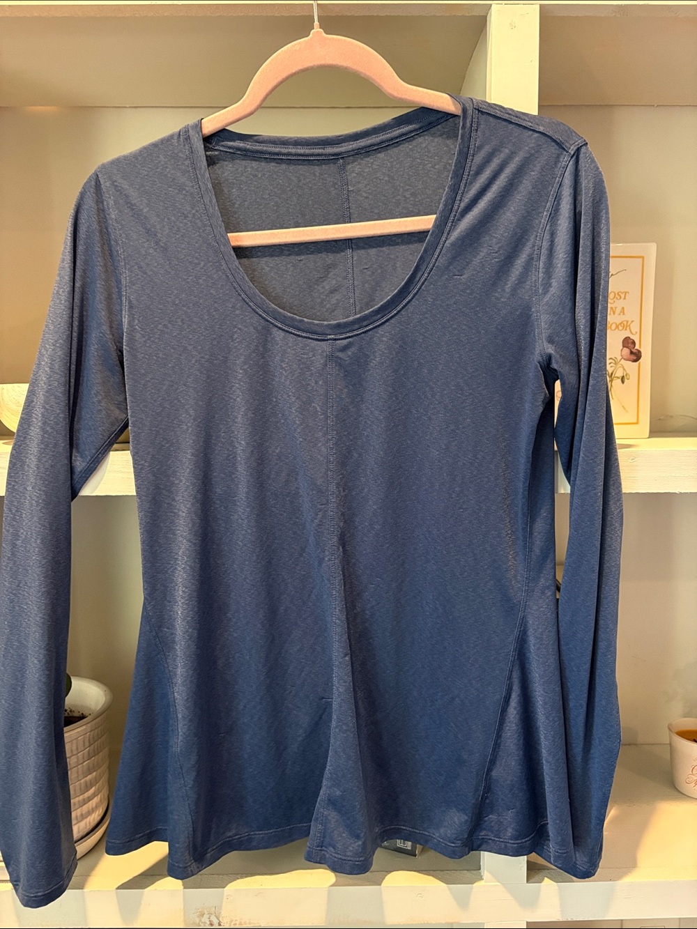 lululemon athletica Navy Scoop Neck Long Sleeve Top
